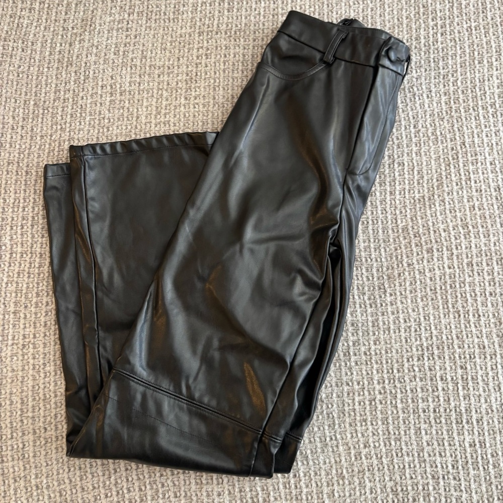 Black Faux Leather Pants